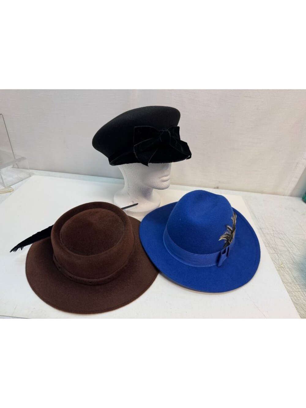 3 Women's High Fashion Society Hats -Betmar Wool & Saks